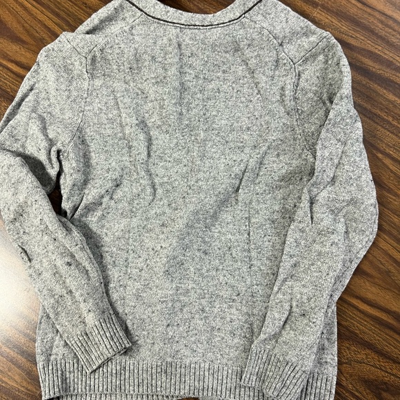 Gap grey cardigan with brown piping - Picture 2 of 3